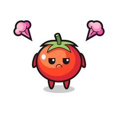 annoyed expression of the cute tomatoes cartoon character