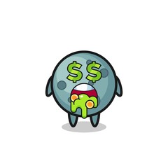 asteroid character with an expression of crazy about money