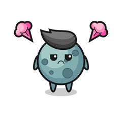 annoyed expression of the cute asteroid cartoon character