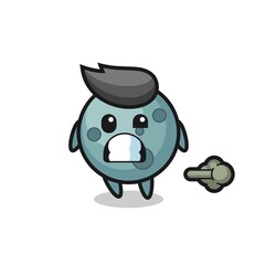 the illustration of the asteroid cartoon doing fart