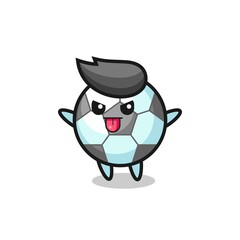 naughty football character in mocking pose