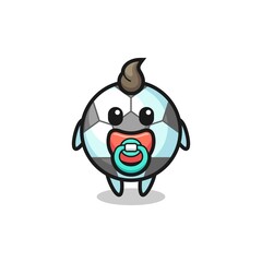 baby football cartoon character with pacifier