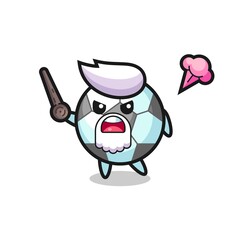 Fototapeta premium cute football grandpa is getting angry