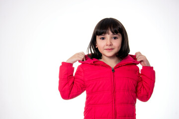 Fototapeta premium girl wearing red on white background