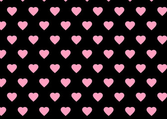 ハートのパターンイラスト(ブラック)