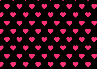 ハートのパターンイラスト(ピンクとブラック)