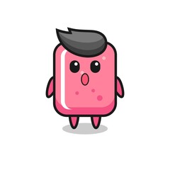 the amazed expression of the bubble gum cartoon