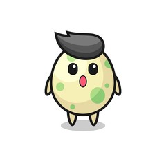the amazed expression of the spotted egg cartoon