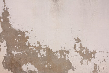 Old concrete white-brown-cream wall textures for background with cracks textures