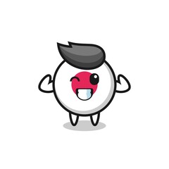 the muscular japan flag badge character is posing showing his muscles