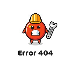 error 404 with the cute china flag badge mascot