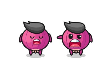 illustration of the argue between two cute onion characters