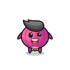 illustration of an onion character with awkward poses