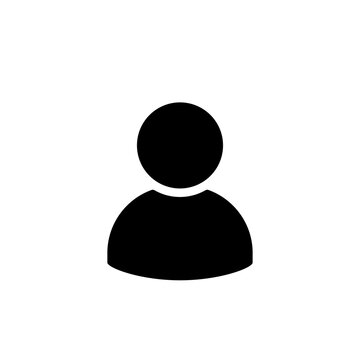 Flat User Avatar Icon. Member sign. Isolated human symbol.