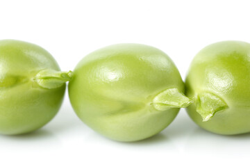 Fresh peas isolated on white background 