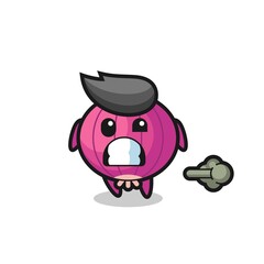 the illustration of the onion cartoon doing fart