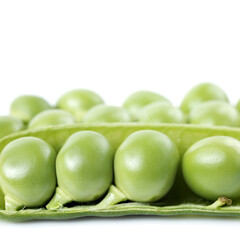 Fresh peas isolated on white background 