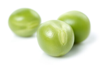 Fresh peas isolated on white background 