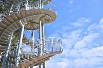 Metal modern spiral staircase