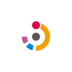 colorful dots motion geometric circle logo vector