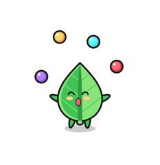 the leaf circus cartoon juggling a ball