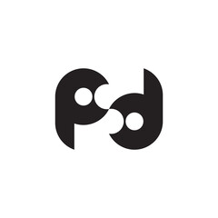 letter pd simple linked geometric unique logo vector