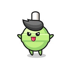naughty lollipop character in mocking pose