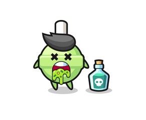 Obraz premium illustration of an lollipop character vomiting due to poisoning