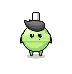Obraz premium cute lollipop character with suspicious expression