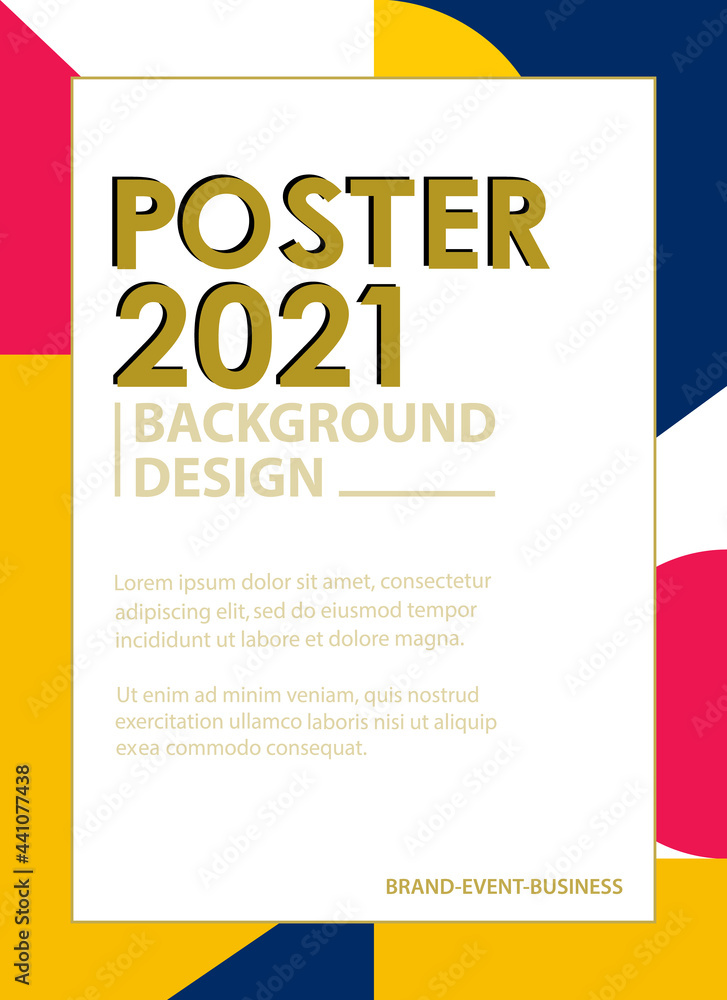 Poster minimal poster design template. abstract blank frames background with geometric style. vector