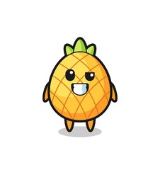 cute pineapple mascot with an optimistic face