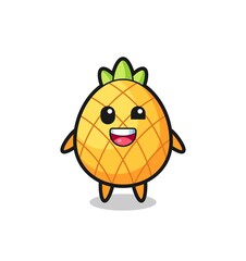Obraz premium illustration of an pineapple character with awkward poses
