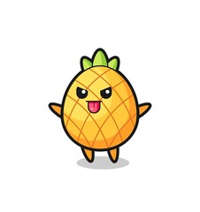naughty pineapple character in mocking pose