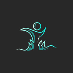 Naklejka premium Swimming People Icons Logo Design Vector