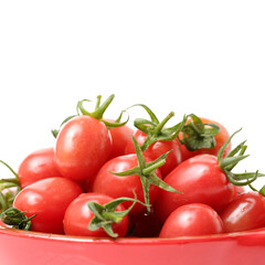 cherry tomatoes on white background 