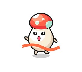 cute mushroom illustration is reaching the finish
