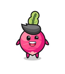illustration of an radish character with awkward poses