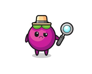 the mascot of cute mangosteen as a detective