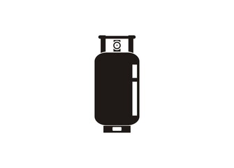 Tall gas cylinder simple illustration in black and white.