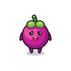 disappointed expression of the mangosteen cartoon