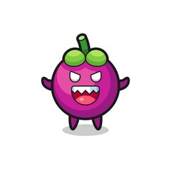 illustration of evil mangosteen mascot character