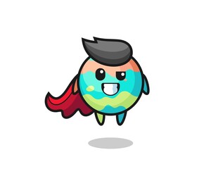 the cute bath bombs character as a flying superhero