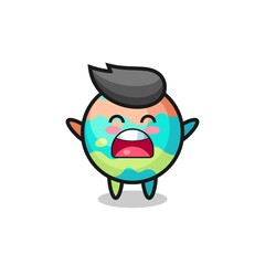 Fototapeta premium cute bath bombs mascot with a yawn expression