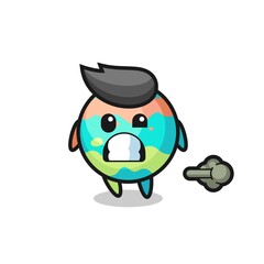 the illustration of the bath bombs cartoon doing fart