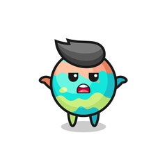 Fototapeta premium bath bombs mascot character saying I do not know