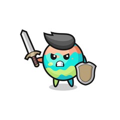 cute bath bombs soldier fighting with sword and shield