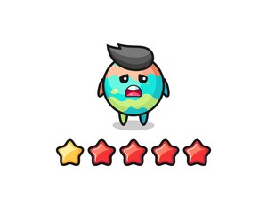 the illustration of customer bad rating, bath bombs cute character with 1 star