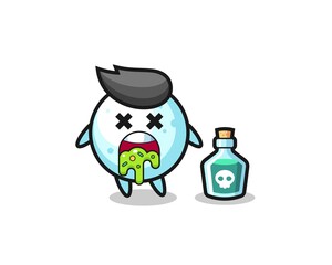 illustration of an snow ball character vomiting due to poisoning