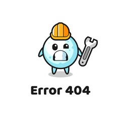 error 404 with the cute snow ball mascot