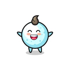 happy baby snow ball cartoon character